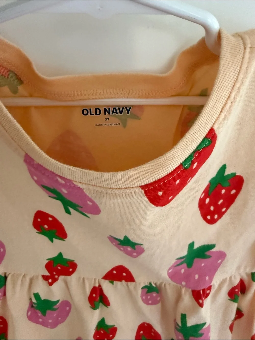 Old Navy Peach Short-Sleeve Strawberry Print Top